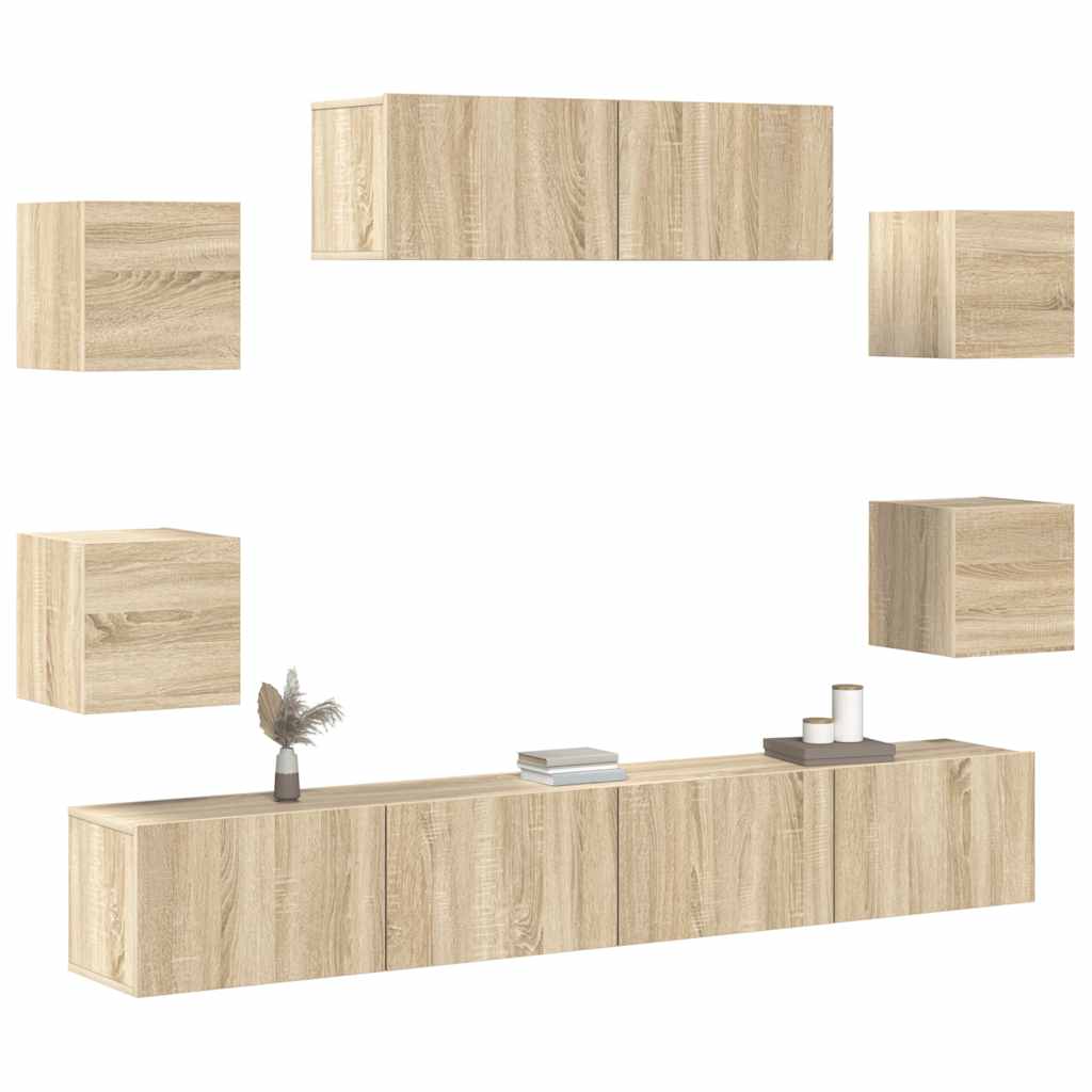 Ensemble de meubles TV 7 pcs Chêne sonoma Bois d'ingénierie - XIOS