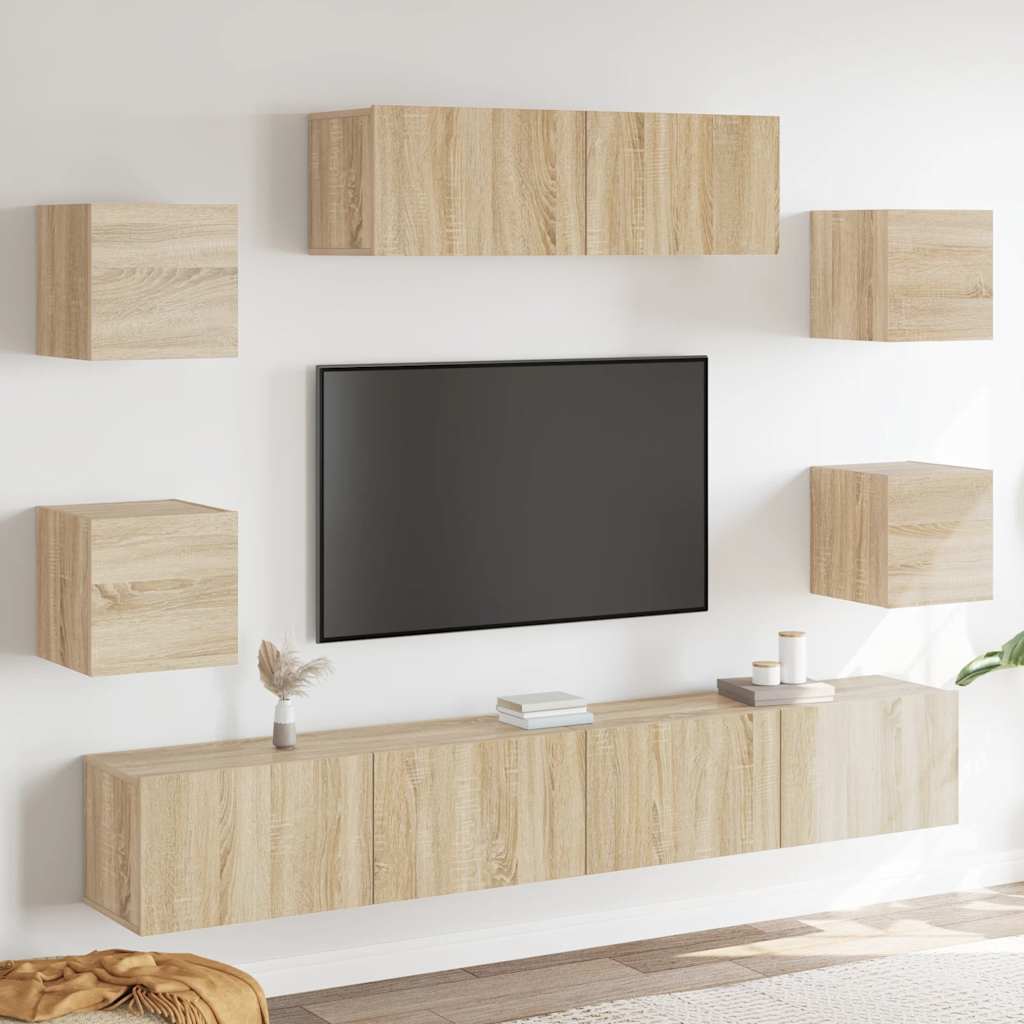 Ensemble de meubles TV 7 pcs Chêne sonoma Bois d'ingénierie - XIOS
