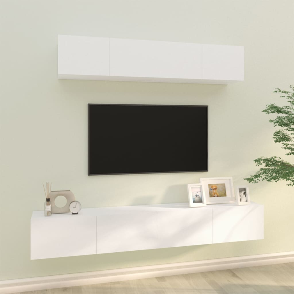 Ensemble de meubles TV 4 pcs Blanc Bois d'ingénierie - XIOS