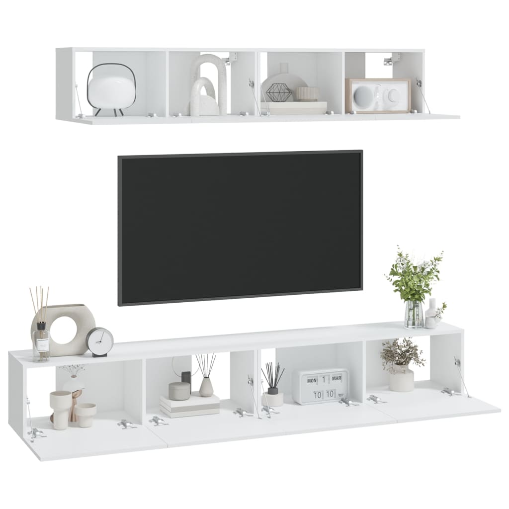 Ensemble de meubles TV 4 pcs Blanc Bois d'ingénierie - XIOS