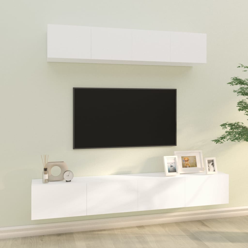 Ensemble de meubles TV 4 pcs Blanc Bois d'ingénierie - XIOS