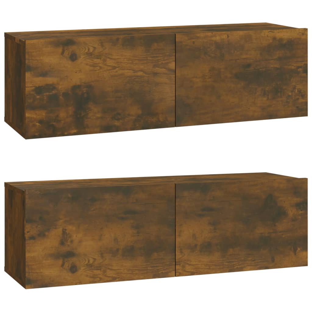 Ensemble de meubles TV 4 pcs Chêne fumé Bois d'ingénierie - XIOS
