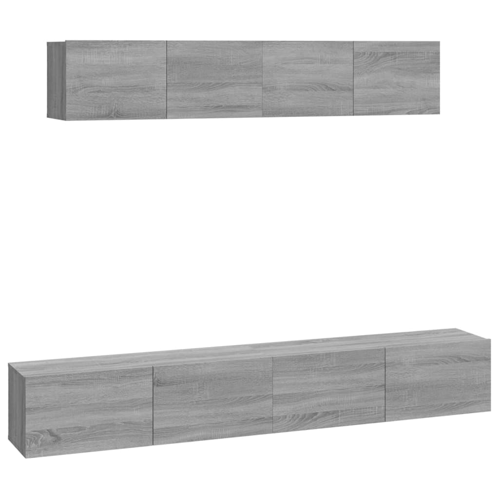 Ensemble de meubles TV 4 pcs Sonoma gris Bois d'ingénierie - XIOS