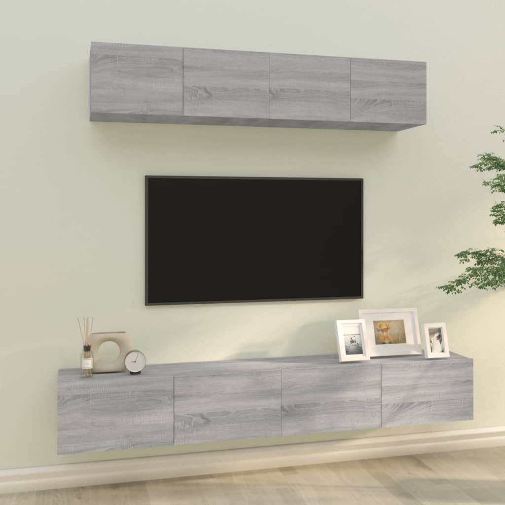 Ensemble de meubles TV 4 pcs Sonoma gris Bois d'ingénierie - XIOS