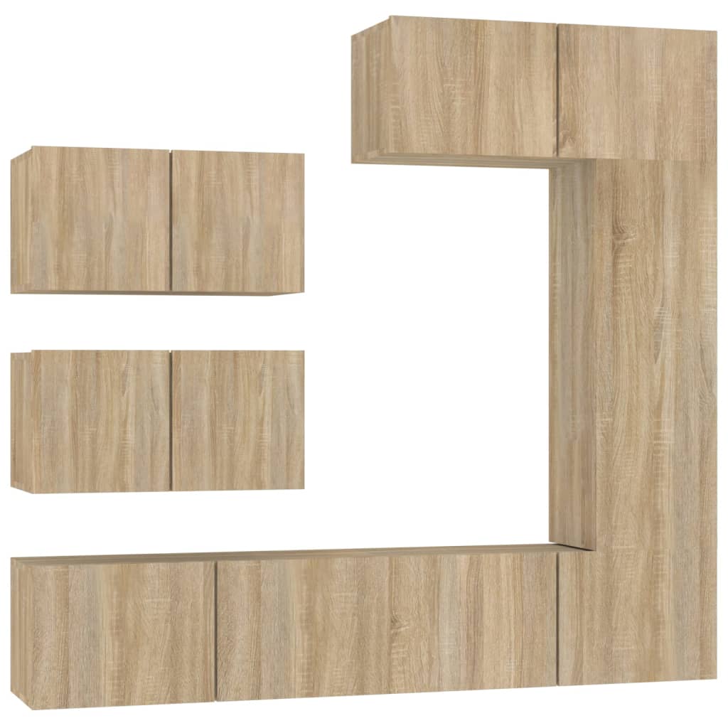 Ensemble de meubles TV 6 pcs Chêne sonoma Bois d'ingénierie - XIOS