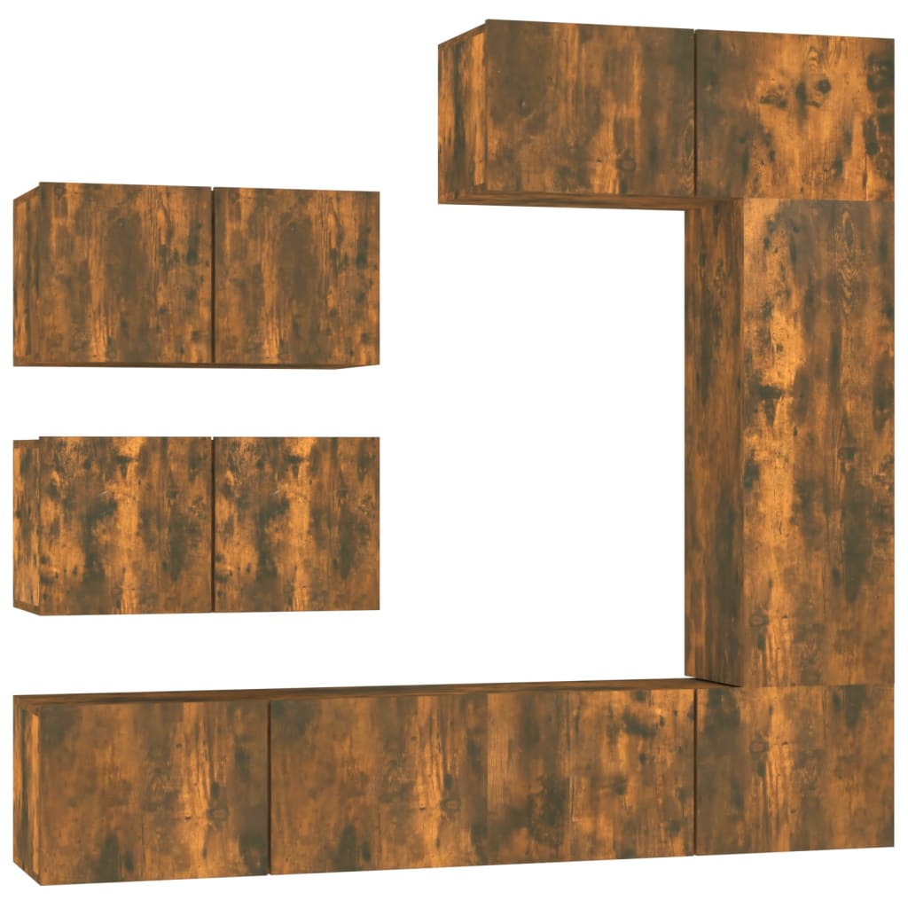 Ensemble de meubles TV 6 pcs Chêne fumé Bois d'ingénierie - XIOS