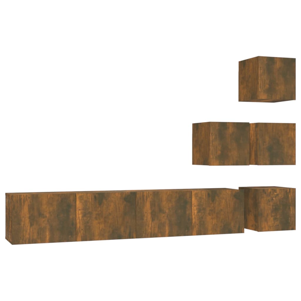 Meuble TV mural Chêne fumé Bois d'ingénierie - XIOS