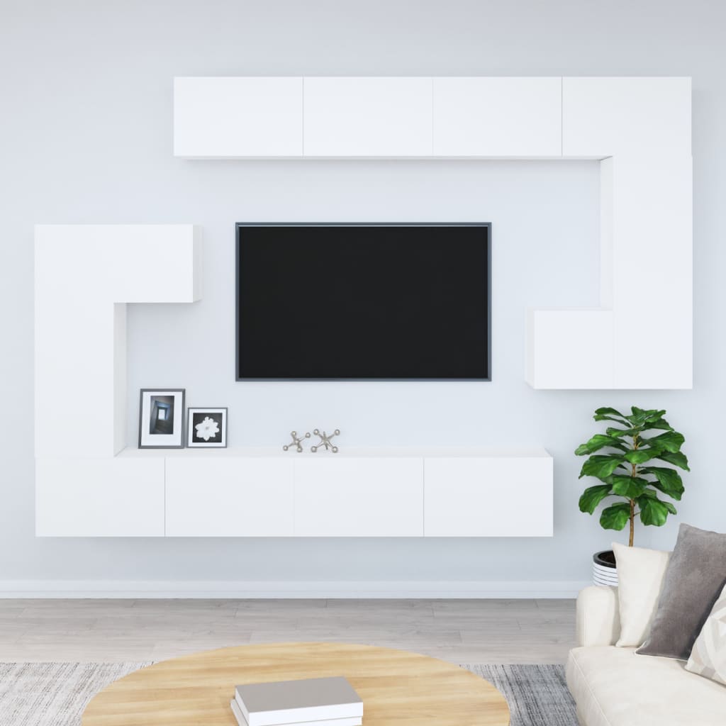 Meuble TV mural Blanc Bois d'ingénierie - XIOS