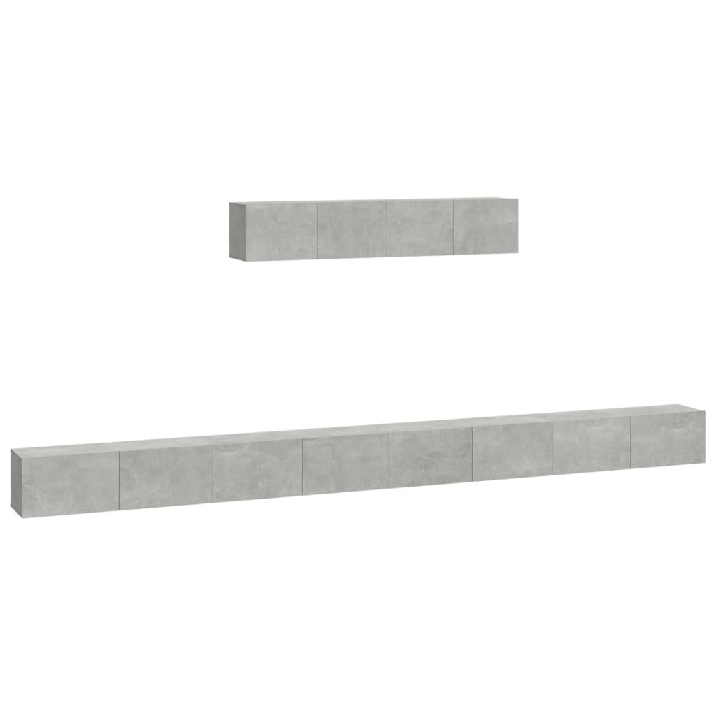 Ensemble de meubles TV 6 pcs Gris béton Bois d'ingénierie - XIOS