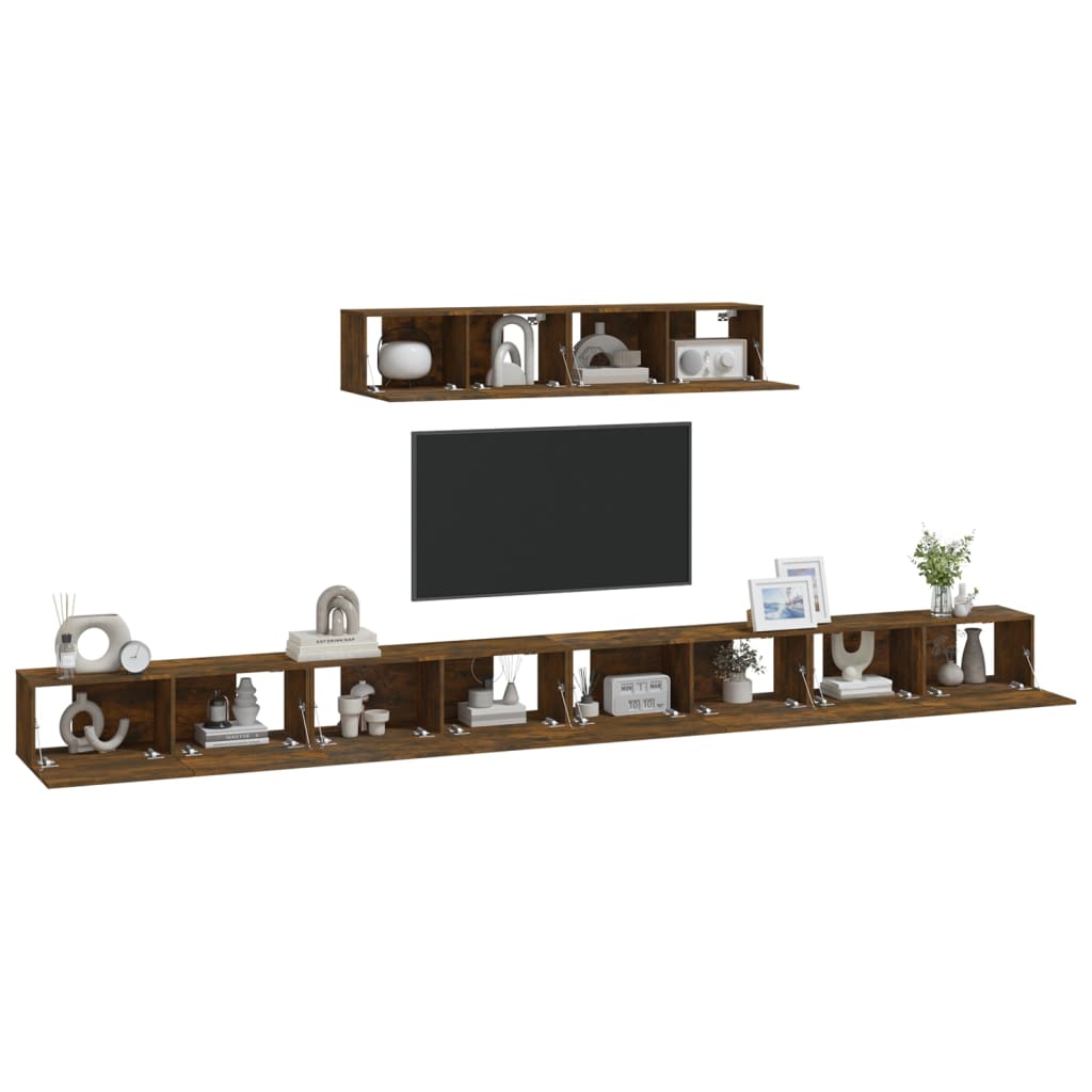 Ensemble de meubles TV 6 pcs Chêne fumé Bois d'ingénierie - XIOS