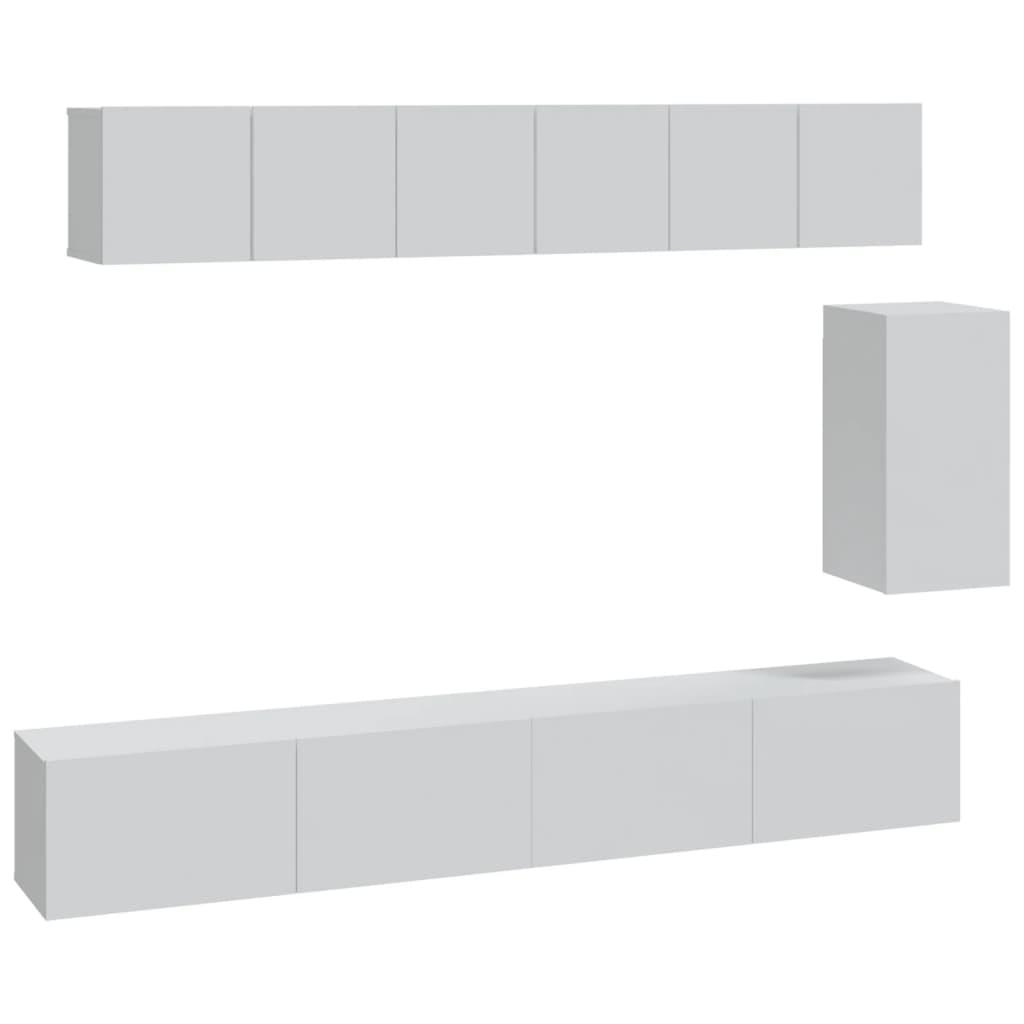 Ensemble de meubles TV 6 pcs Blanc Bois d'ingénierie - XIOS