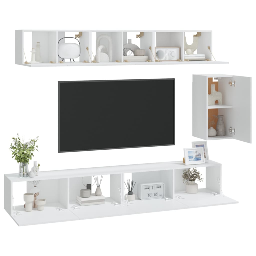 Ensemble de meubles TV 6 pcs Blanc Bois d'ingénierie - XIOS