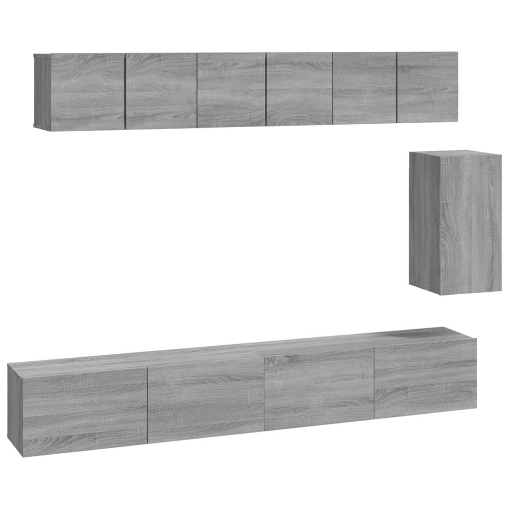 Ensemble de meubles TV 6 pcs Sonoma gris Bois d'ingénierie - XIOS