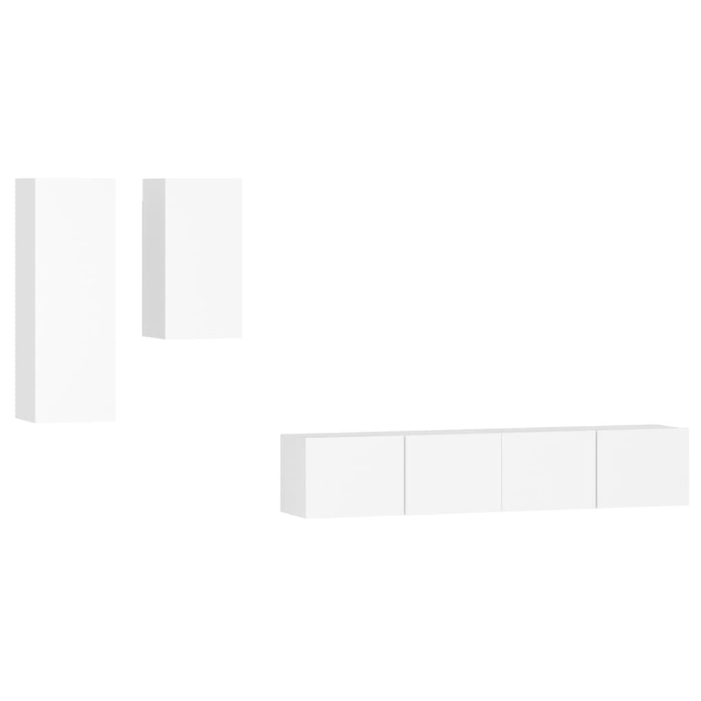 Ensemble de meubles TV 4 pcs Blanc Bois d'ingénierie - XIOS