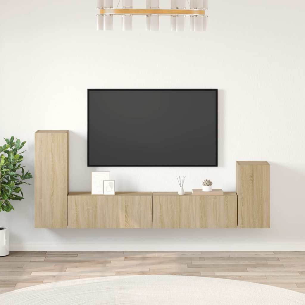 Ensemble de meubles TV 4 pcs Chêne sonoma Bois d'ingénierie - XIOS