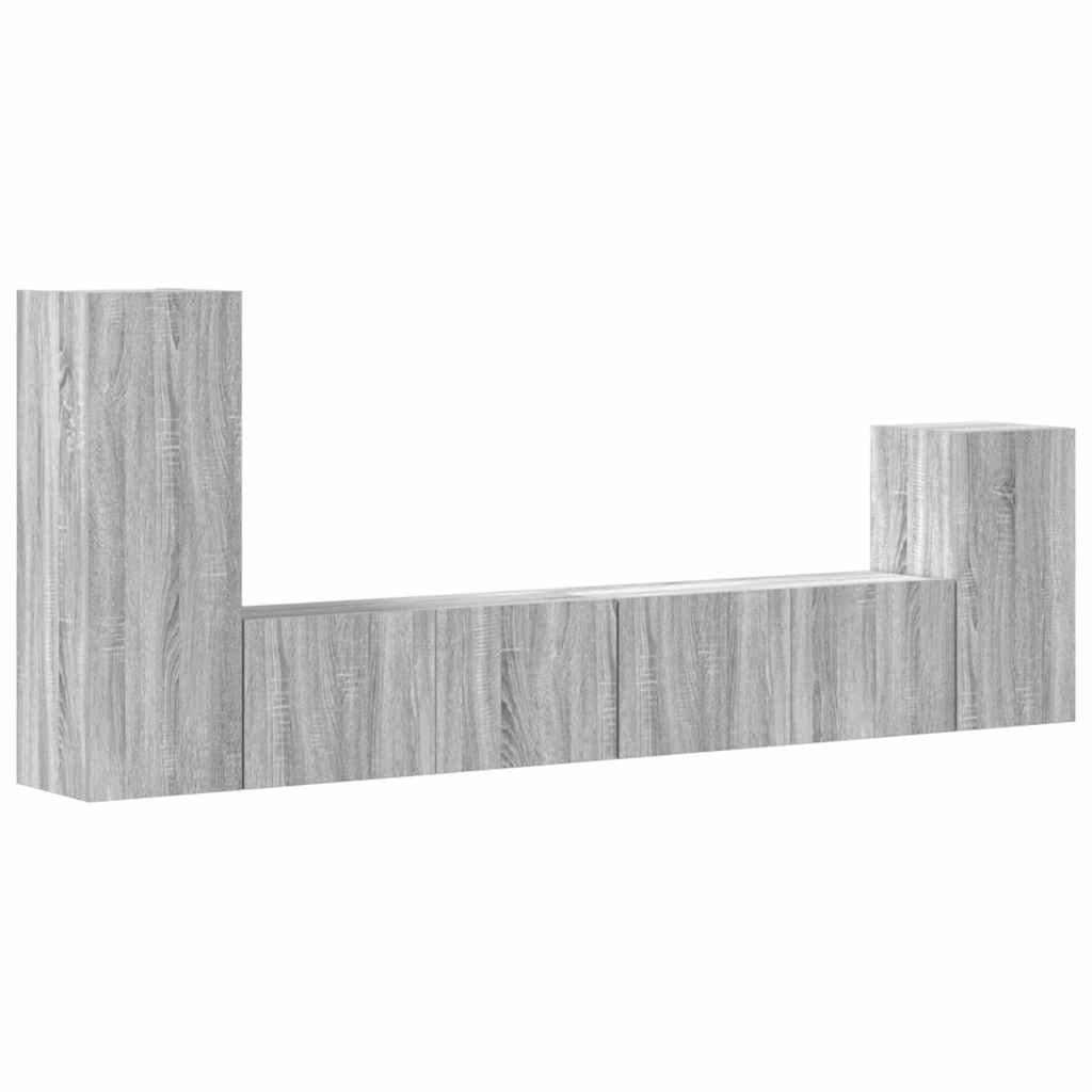Ensemble de meubles TV 4 pcs Sonoma gris Bois d'ingénierie - XIOS