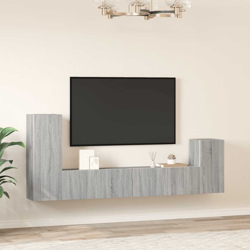 Ensemble de meubles TV 4 pcs Sonoma gris Bois d'ingénierie - XIOS