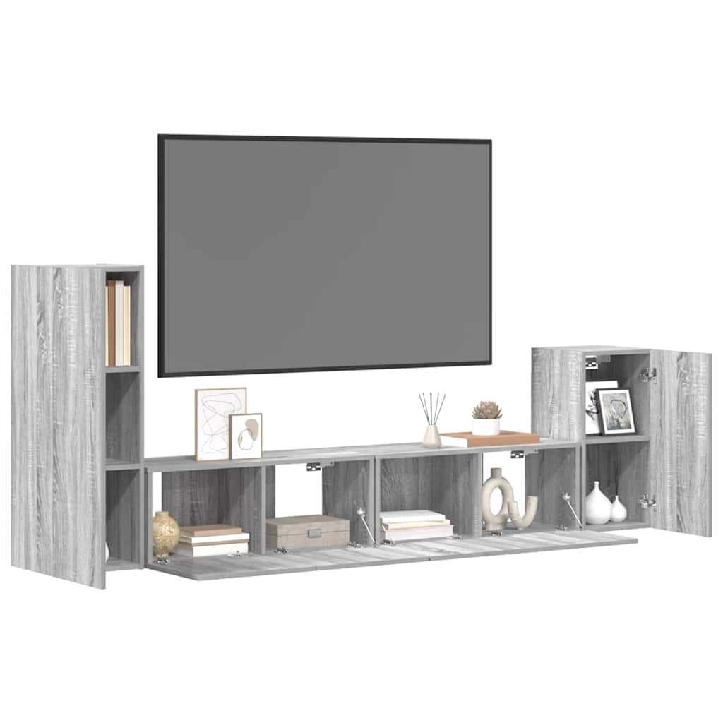 Ensemble de meubles TV 4 pcs Sonoma gris Bois d'ingénierie - XIOS