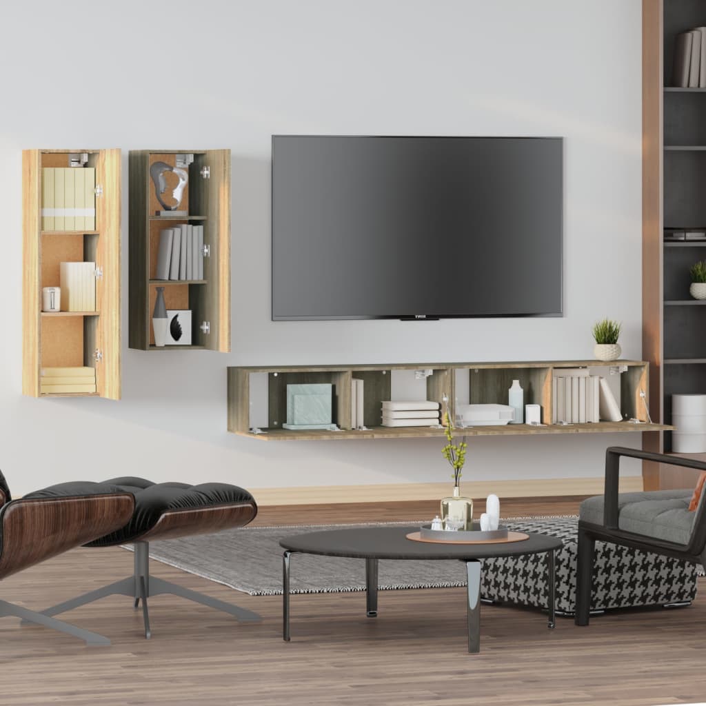 Ensemble de meubles TV 4 pcs Chêne sonoma Bois d'ingénierie - XIOS