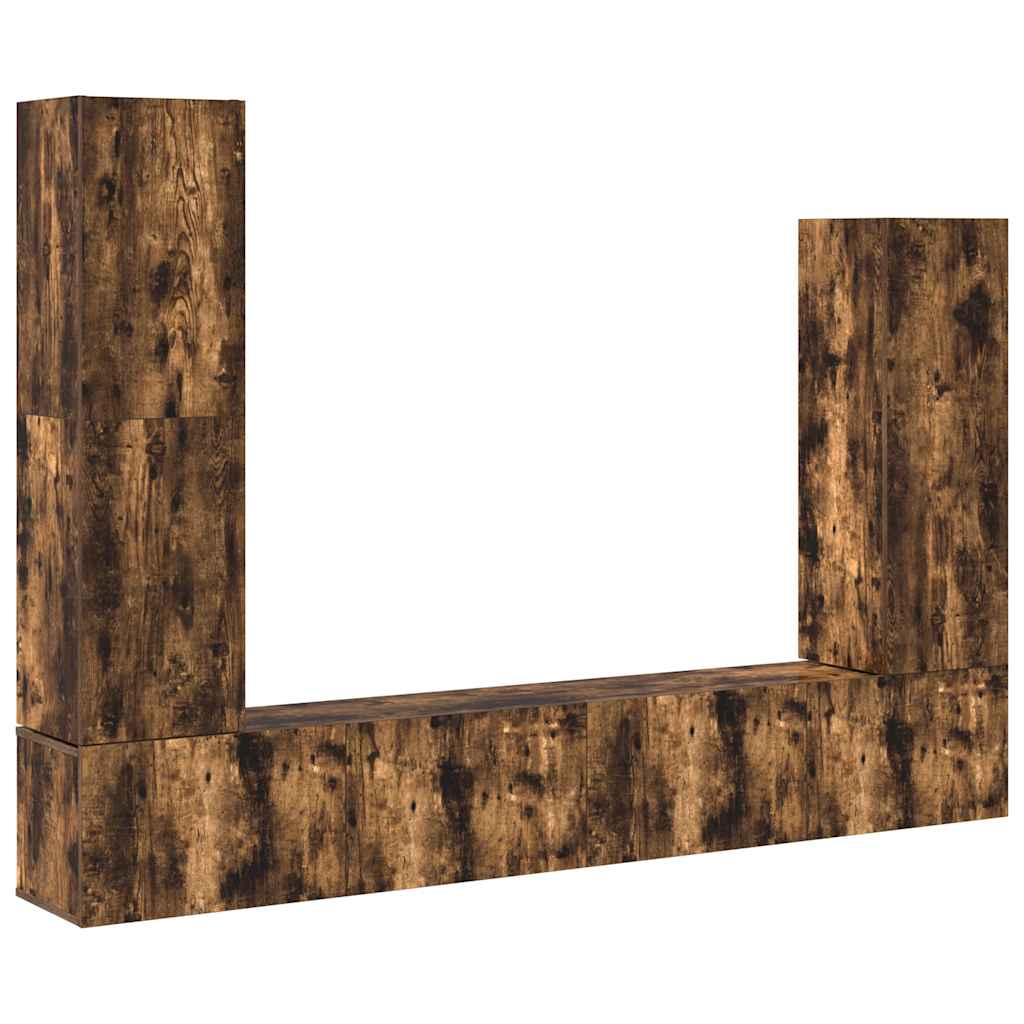 Ensemble de meubles TV 4 pcs Chêne fumé Bois d'ingénierie - XIOS