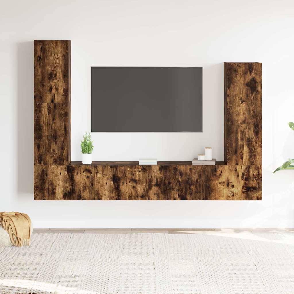 Ensemble de meubles TV 4 pcs Chêne fumé Bois d'ingénierie - XIOS