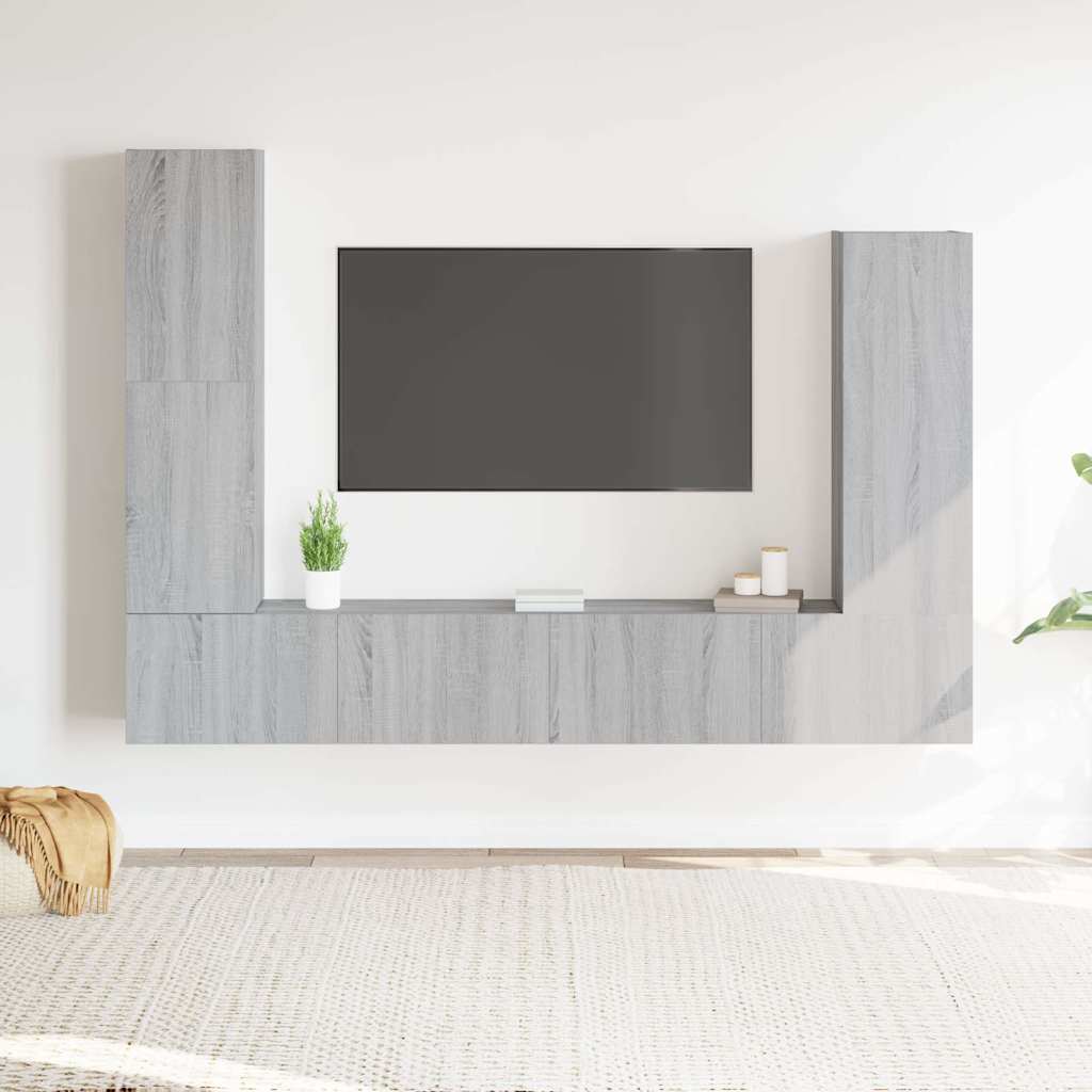 Ensemble de meubles TV 4 pcs Sonoma gris Bois d'ingénierie