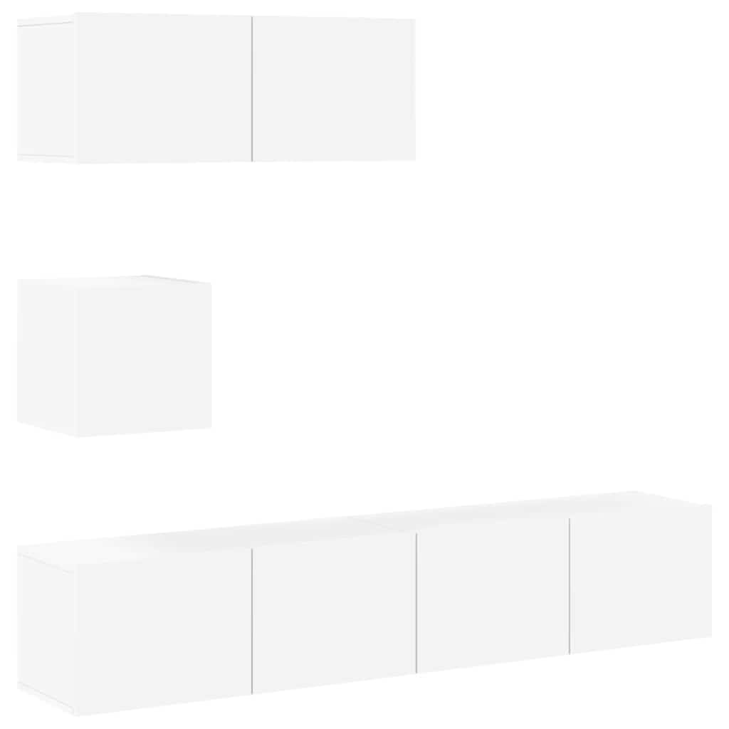 Ensemble de meubles TV 4 pcs Blanc Bois d'ingénierie - XIOS