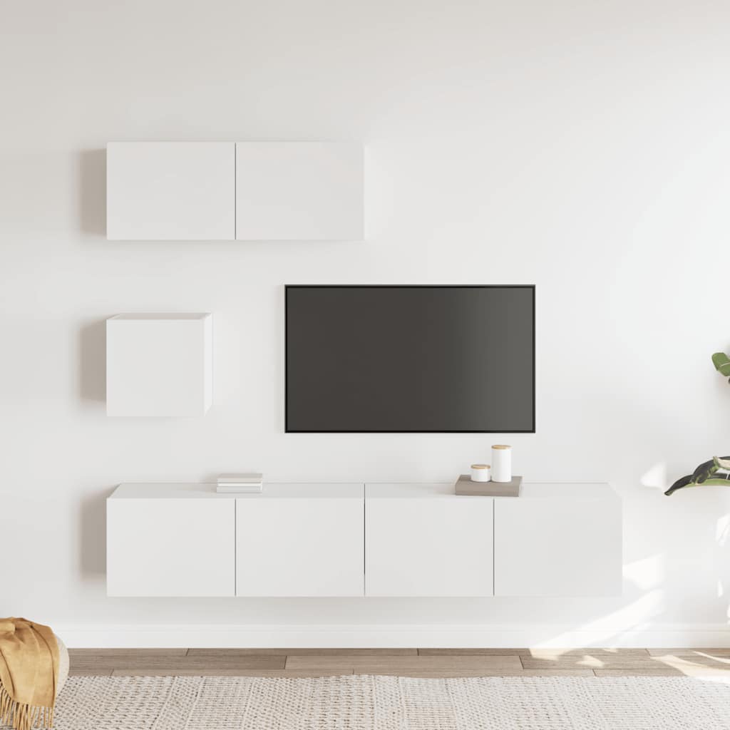 Ensemble de meubles TV 4 pcs Blanc Bois d'ingénierie - XIOS