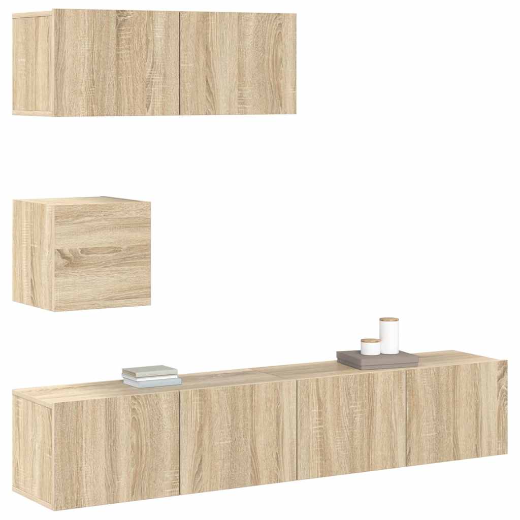 Ensemble de meubles TV 4 pcs Chêne sonoma Bois d'ingénierie - XIOS