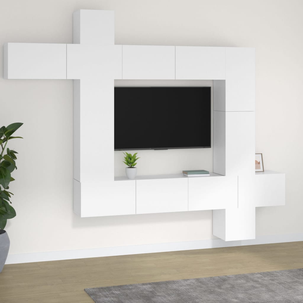 Ensemble de meubles TV 9 pcs Blanc Bois d'ingénierie - XIOS