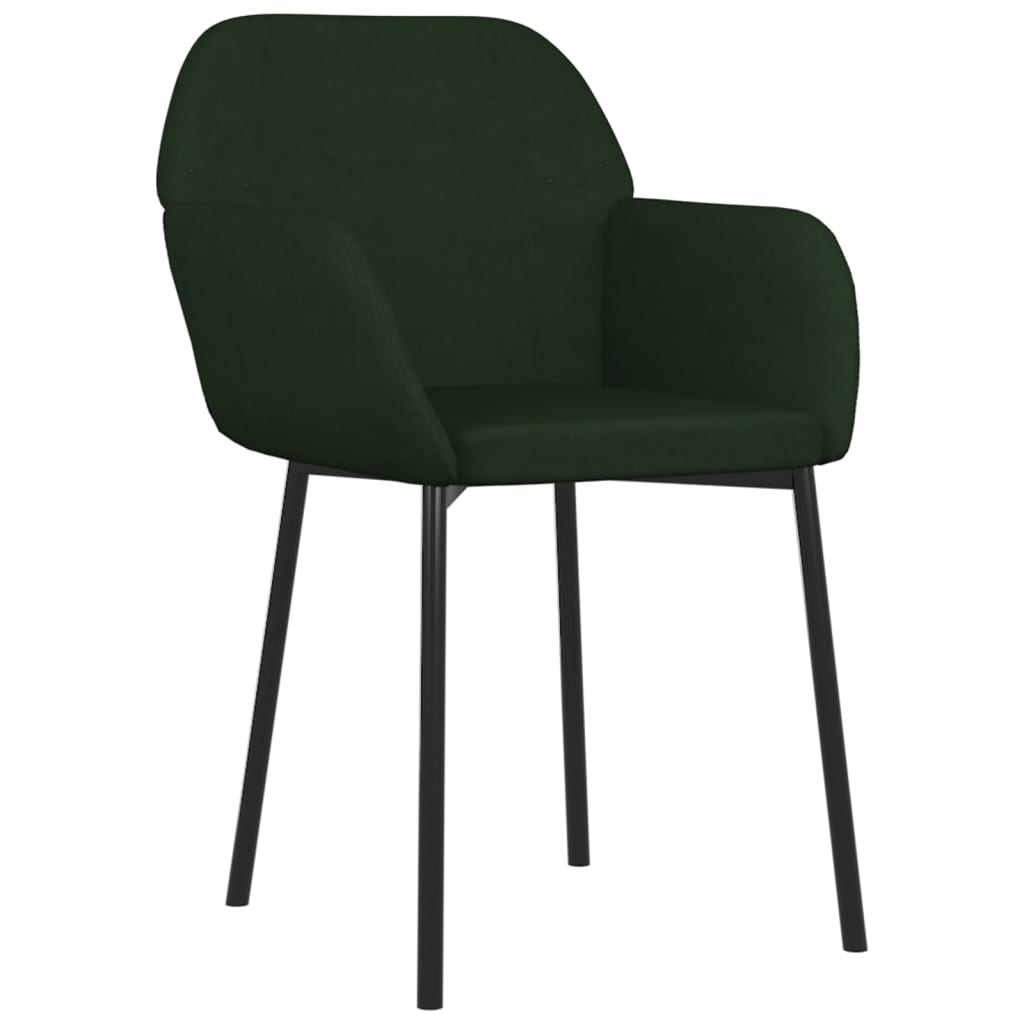 Chaises à manger lot de 2 Vert foncé Velours