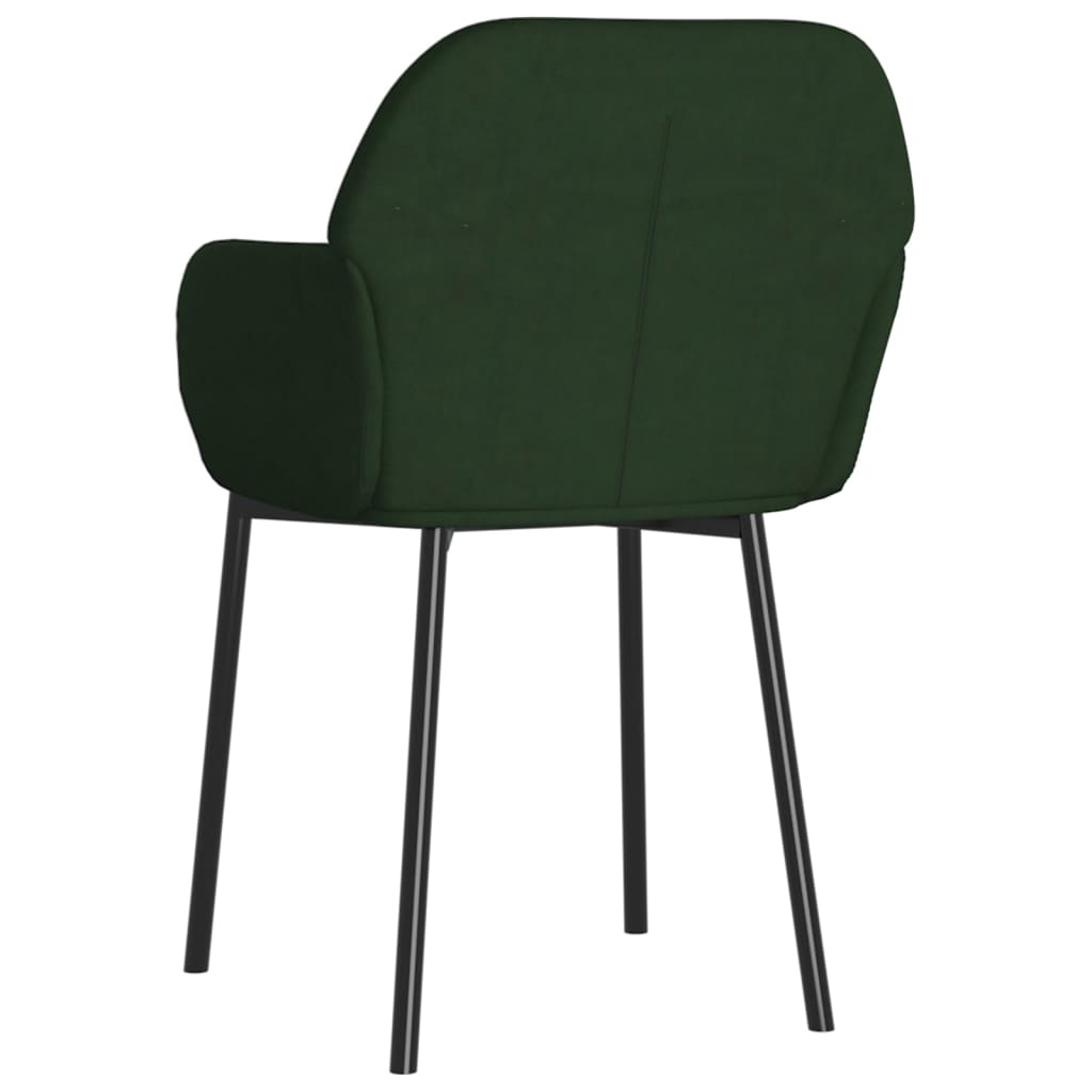 Chaises à manger lot de 2 Vert foncé Velours