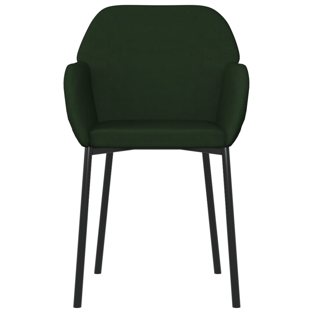 Chaises à manger lot de 2 Vert foncé Velours