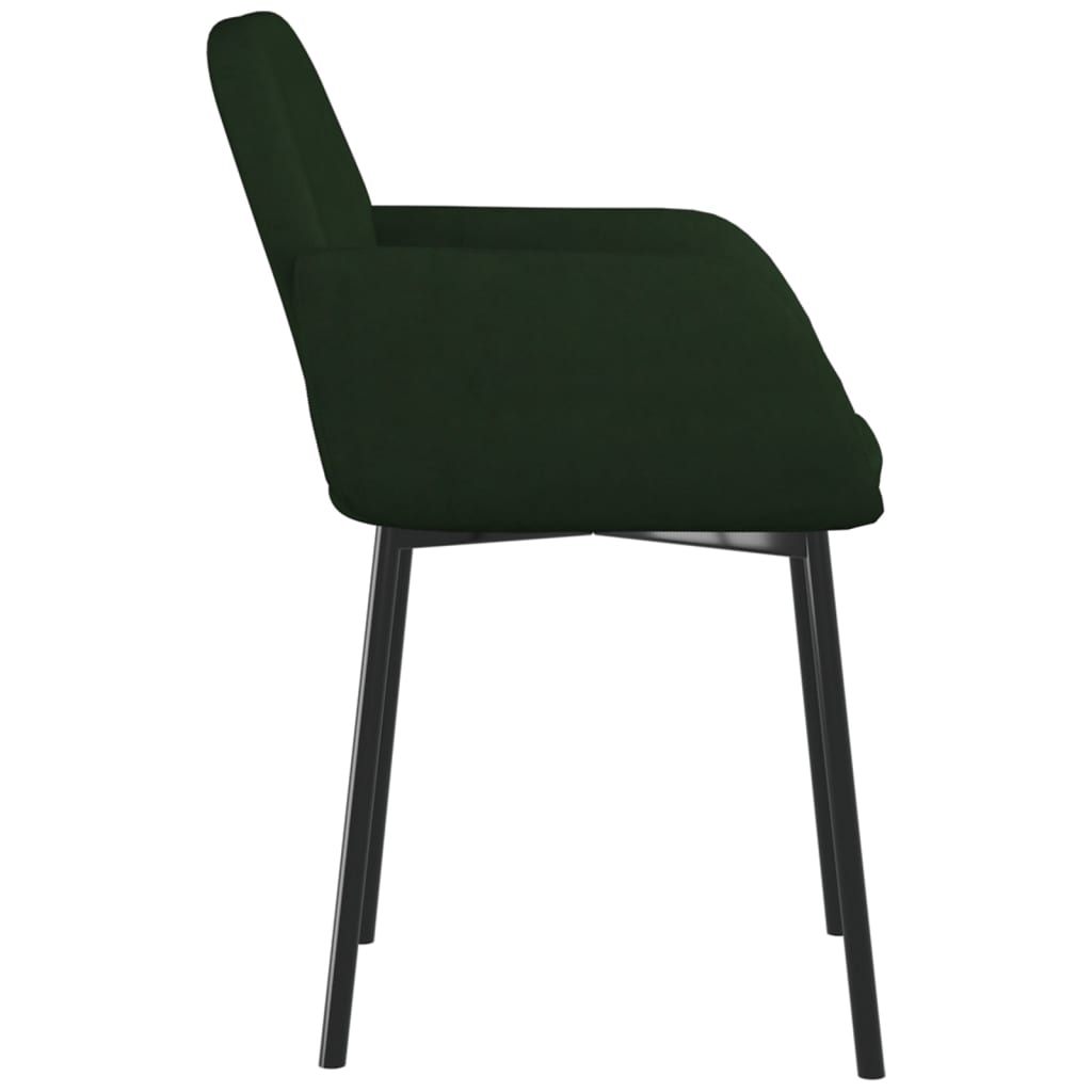 Chaises à manger lot de 2 Vert foncé Velours