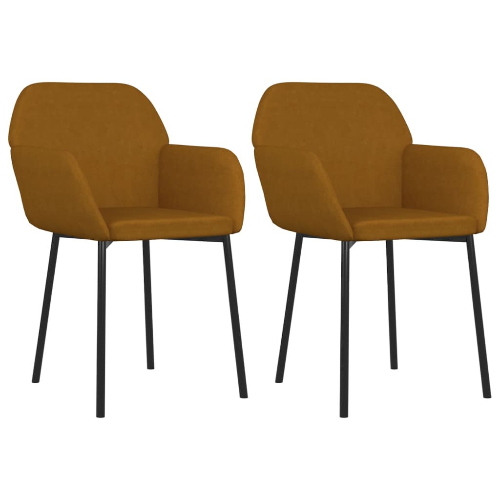 Chaises à manger lot de 2 Marron Velours