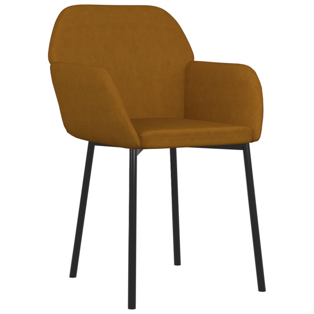 Chaises à manger lot de 2 Marron Velours