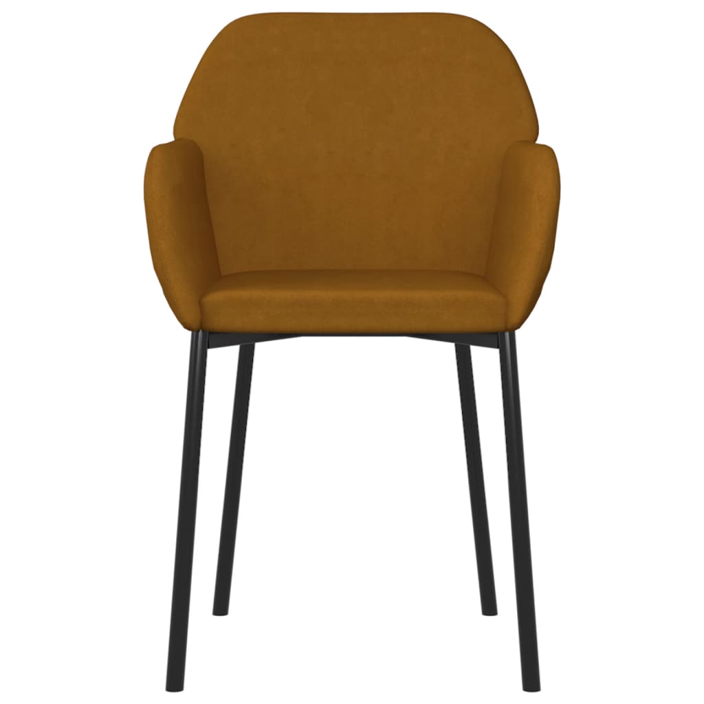 Chaises à manger lot de 2 Marron Velours