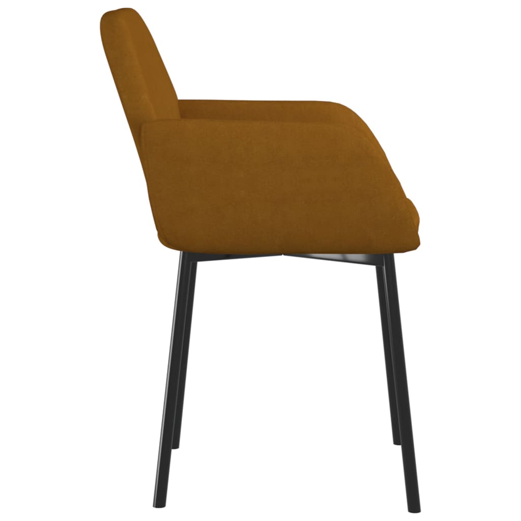 Chaises à manger lot de 2 Marron Velours