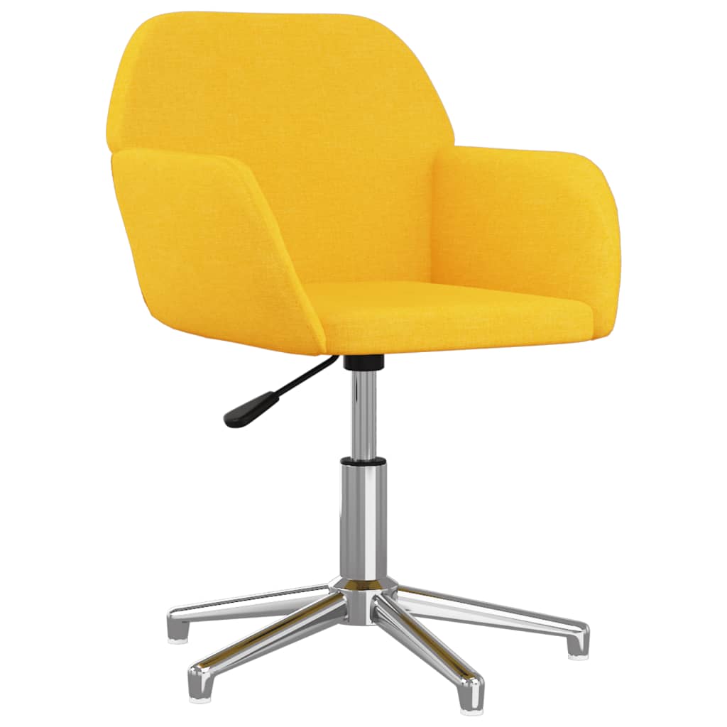 Chaise pivotante de bureau Jaune clair Tissu