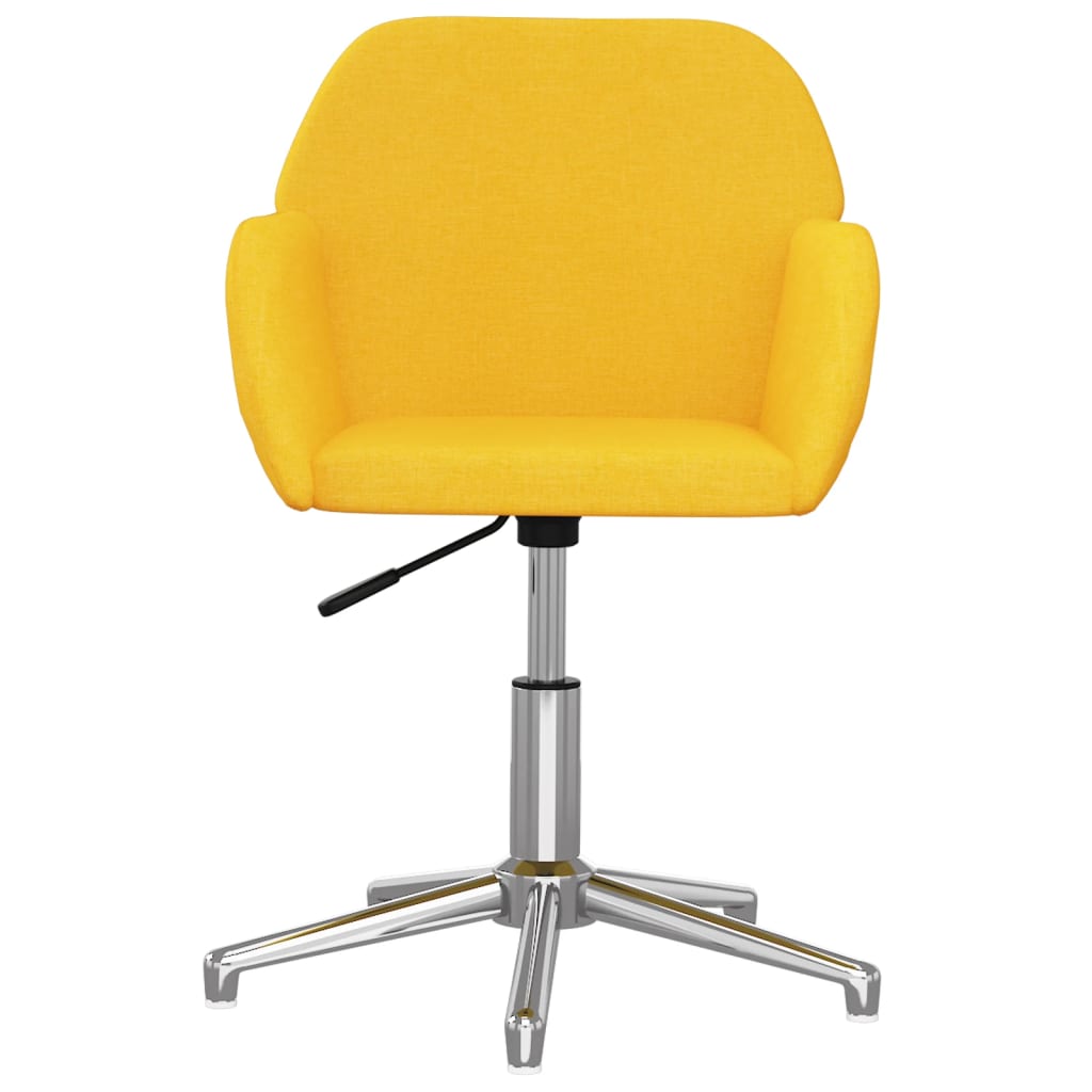Chaise pivotante de bureau Jaune clair Tissu