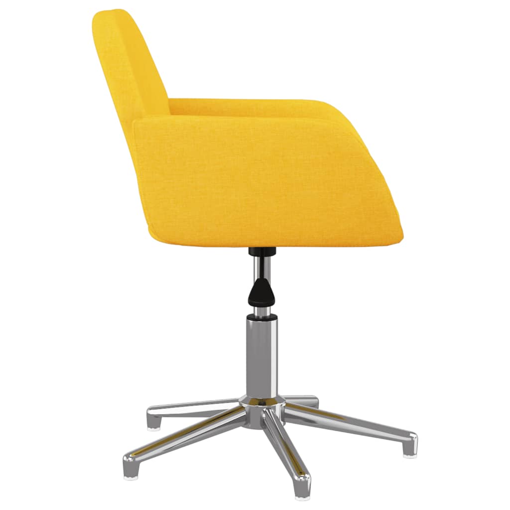 Chaise pivotante de bureau Jaune clair Tissu
