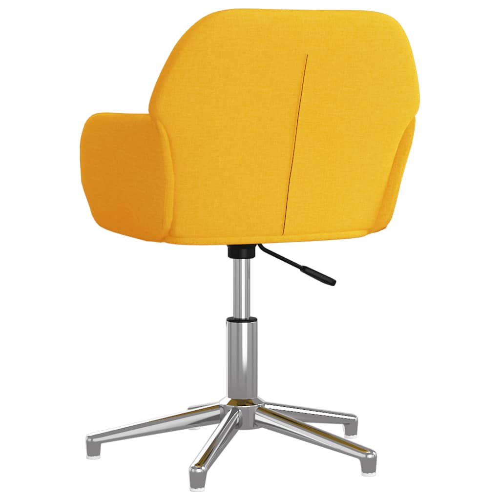 Chaise pivotante de bureau Jaune clair Tissu