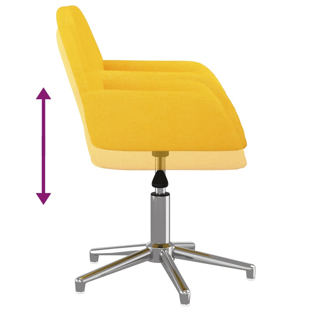 Chaise pivotante de bureau Jaune clair Tissu