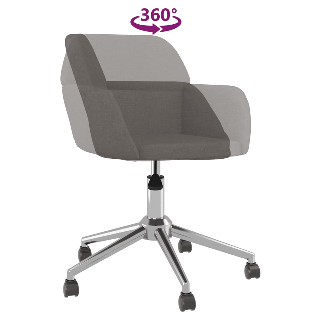 Chaise pivotante de bureau Gris foncé Tissu Chaises de bureau vidaXL