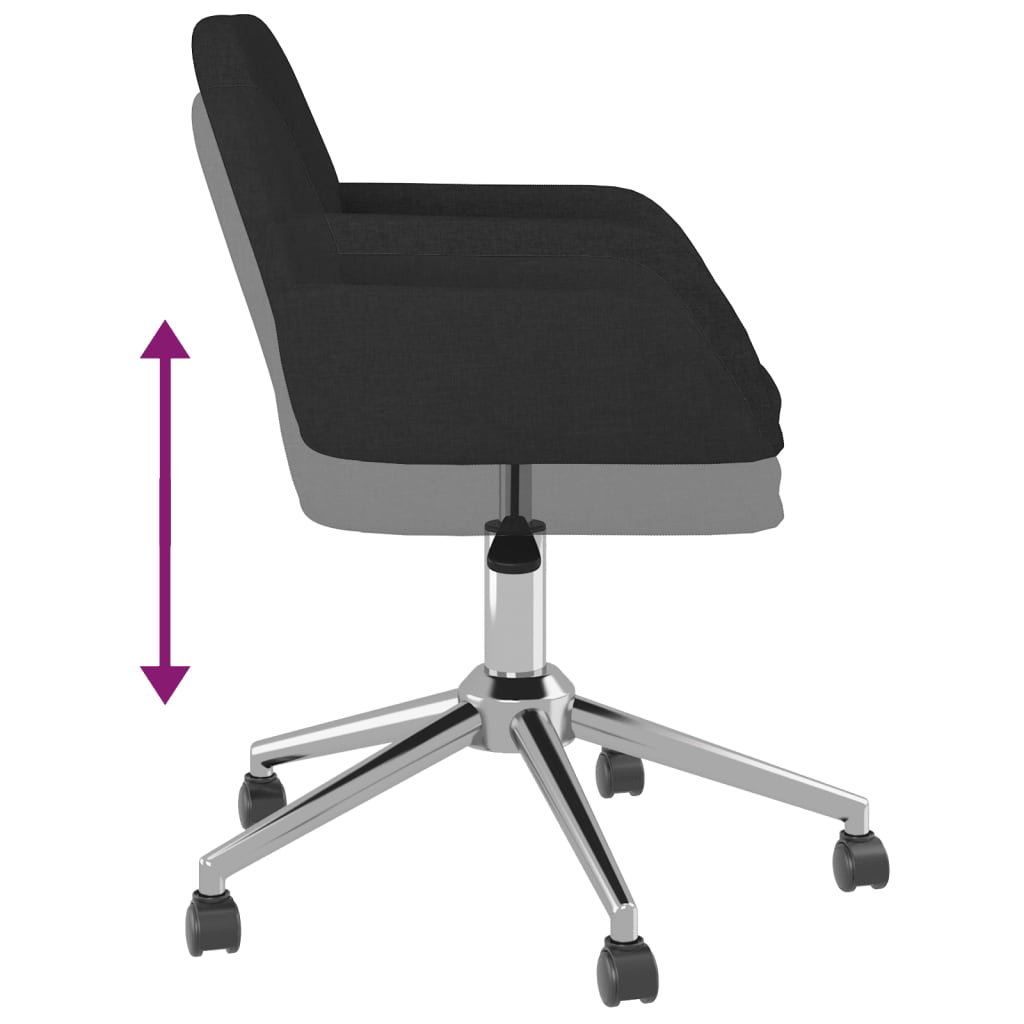 Chaise pivotante de bureau Noir Tissu - XIOS