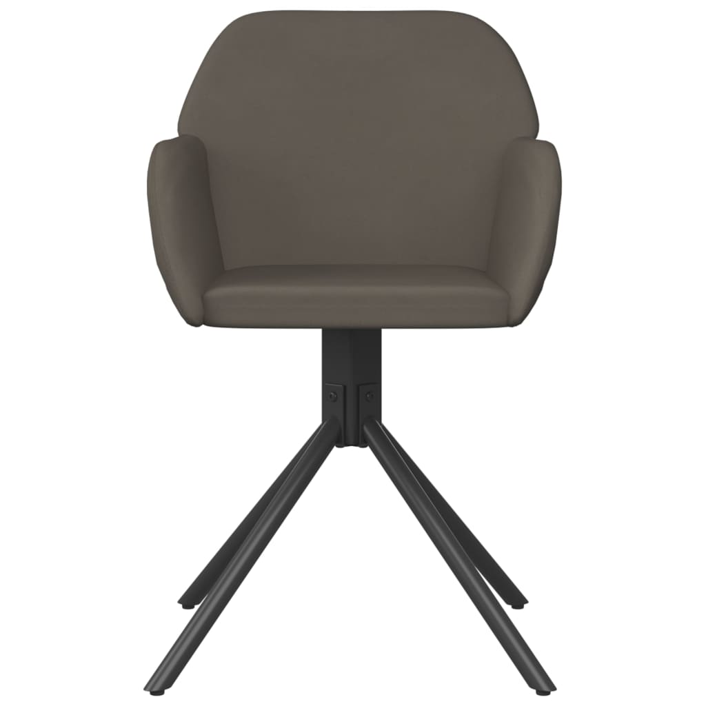 Chaises pivotantes à manger lot de 2 Gris foncé Velours