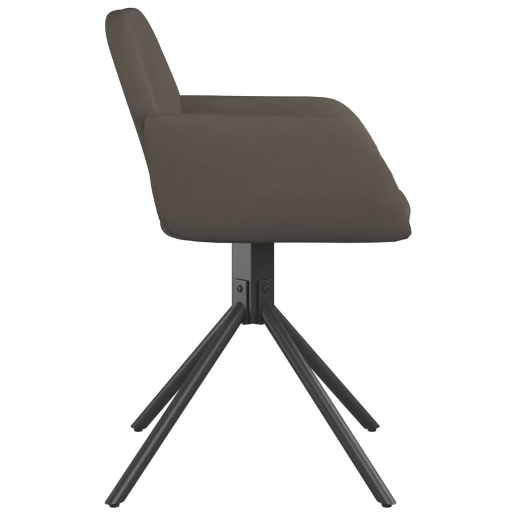 Chaises pivotantes à manger lot de 2 Gris foncé Velours