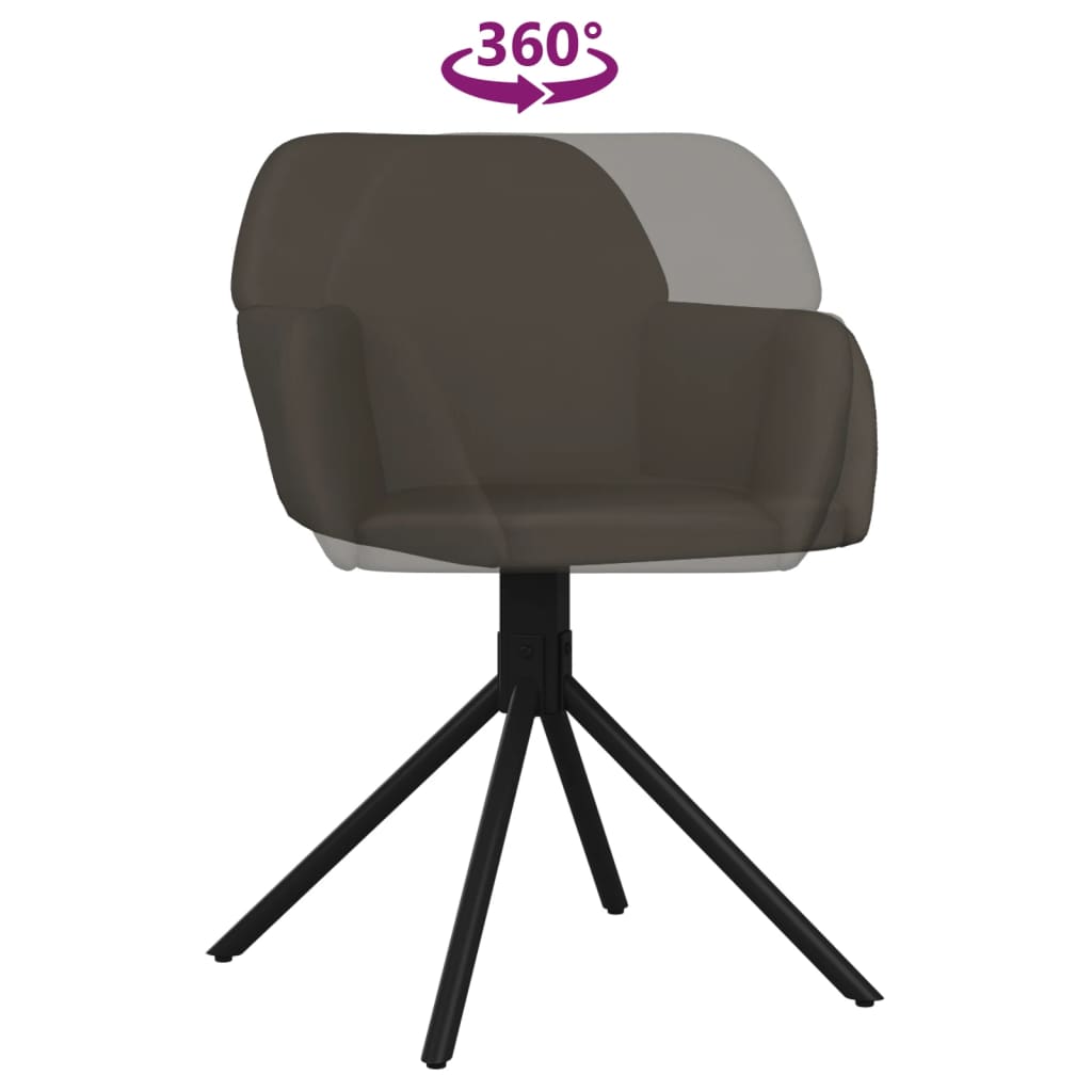 Chaises pivotantes à manger lot de 2 Gris foncé Velours