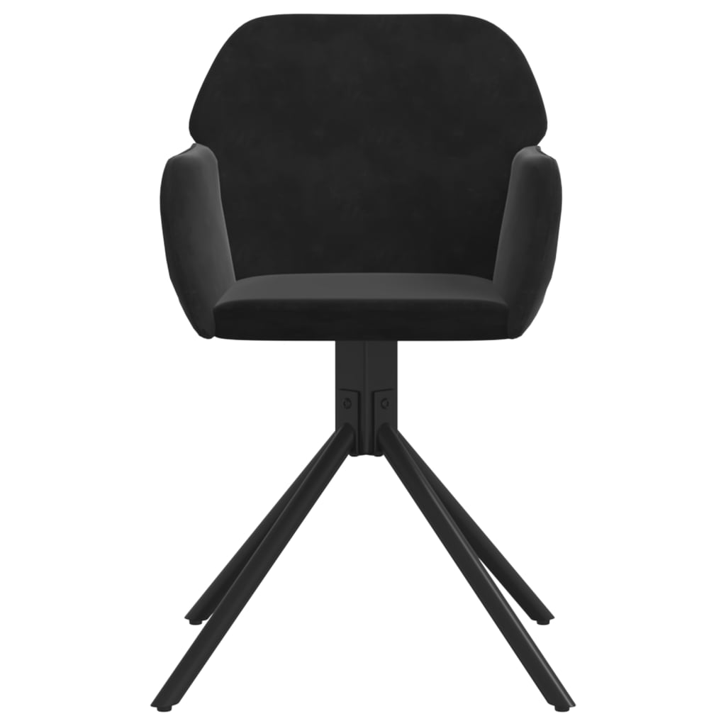 Chaises pivotantes à manger lot de 2 Noir Velours