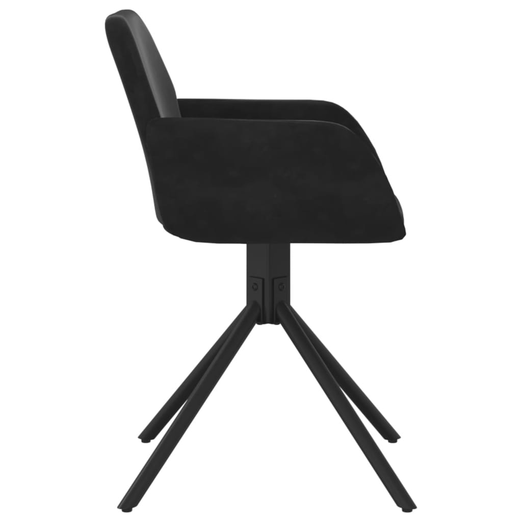 Chaises pivotantes à manger lot de 2 Noir Velours
